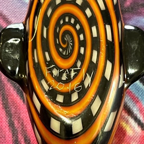 2016 FireFly Glass, Orange/Blk “Gold Grill Gorilla” heady pendant super RARE 1/1 - Picture 6 of 7